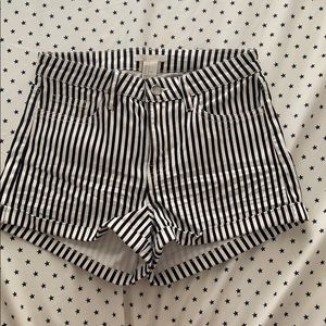 H&M black and white striped shorts